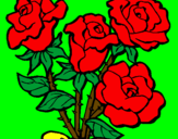 Disegno Mazzo di rose  pitturato su Francesco