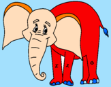 Disegno Elefante felice  pitturato su filippo o.
