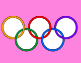 Disegno Anelli dei giochi olimpici  pitturato su FFEDDERIIPCO
