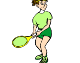Disegno Ragazza che gioca a tennis  pitturato su simona