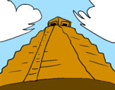 Disegno Chichén Itzá pitturato su la piramide
