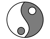 Disegno Yin e yang pitturato su AURELIO