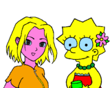 Disegno Sakura e Lisa pitturato su Nicole Colangelo