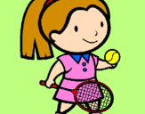 Disegno Ragazza che gioca a tennis  pitturato su SARA DE ZORDO
