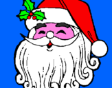 Disegno Faccione Babbo Natale  pitturato su nicola