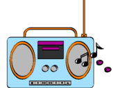 Disegno Radio cassette 2 pitturato su S G