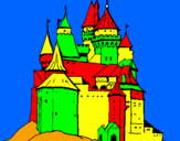 Disegno Castello medievale  pitturato su DOMENICO CARBONE