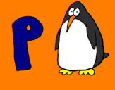 Disegno Pinguino pitturato su tommaso