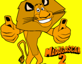 Disegno Madagascar 2 Alex pitturato su gloria d