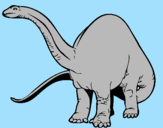 Disegno Branchiosauro II pitturato su brontosauro