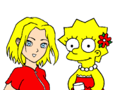 Disegno Sakura e Lisa pitturato su Near