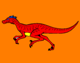 Disegno Velociraptor  pitturato su lollo
