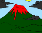 Disegno Monte Fuji pitturato su Matilde