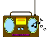 Disegno Radio cassette 2 pitturato su gigina
