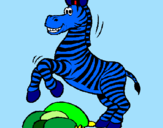 Disegno Zebra che salta sulle pietre  pitturato su Francesca
