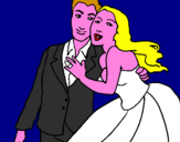 Disegno Gli sposi pitturato su aurora zanetti