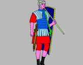 Disegno Soldato romano  pitturato su FRANCESCO1