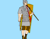 Disegno Soldato romano  pitturato su gabriele