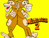 Disegno Madagascar 2 Manson & Phil 2 pitturato su gloria d