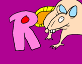 Disegno Ratto pitturato su rituccia
