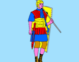 Disegno Soldato romano  pitturato su Davide Meotto