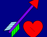 Disegno Freccia e cuore  pitturato su antonio