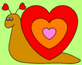 Disegno Lumachina cuore  pitturato su GIORGIA  