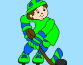 Disegno Bambino che gioca a hockey  pitturato su ILENIA