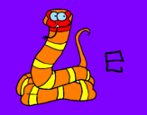 Disegno Serpente  pitturato su domi 