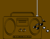 Disegno Radio cassette 2 pitturato su donatella giorgia