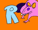 Disegno Ratto pitturato su fabiana