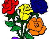 Disegno Mazzo di rose  pitturato su chanel86