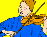 Disegno Violinista  pitturato su Emanuele piccolo