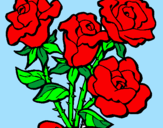 Disegno Mazzo di rose  pitturato su gaia