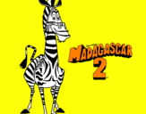 Disegno Madagascar 2 Marty pitturato su gloria d
