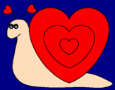 Disegno Lumachina cuore  pitturato su antonio