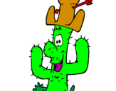 Disegno Cactus con il cappello  pitturato su giulio