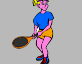 Disegno Ragazza che gioca a tennis  pitturato su nicole