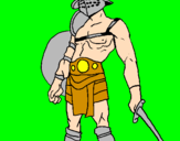 Disegno Gladiatore  pitturato su Demetrio