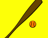 Disegno Mazza da baseball e Pallina  pitturato su thomas