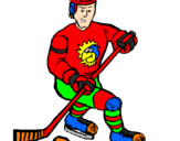 Disegno Giocatore di hockey su ghiaccio pitturato su ale