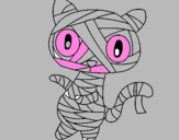 Disegno Mummia gatto scaraboechio pitturato su gatto