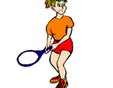 Disegno Ragazza che gioca a tennis  pitturato su Alessandro