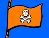 Disegno Bandiera dei pirati pitturato su luca