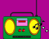Disegno Radio cassette 2 pitturato su gabrilele