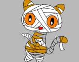 Disegno Mummia gatto scaraboechio pitturato su tiferet