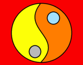 Disegno Yin e yang pitturato su andrea