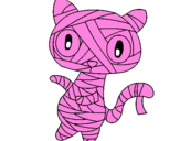 Disegno Mummia gatto scaraboechio pitturato su annigiaia