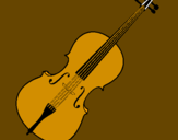 Disegno Violino pitturato su Carolina