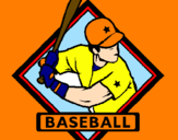 Disegno Logotipo baseball  pitturato su davide